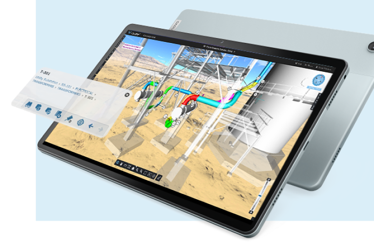 Tablet screenshot of Visionaize Digital Twin EAM software