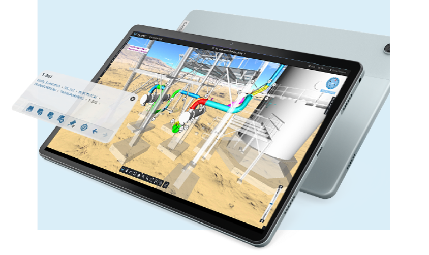 Tablet screenshot of Visionaize Digital Twin EAM software
